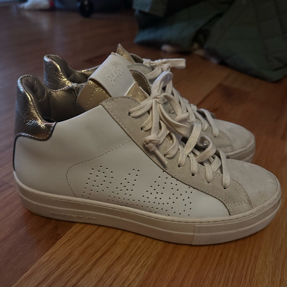 P448 Women's Gold and White Sneakers